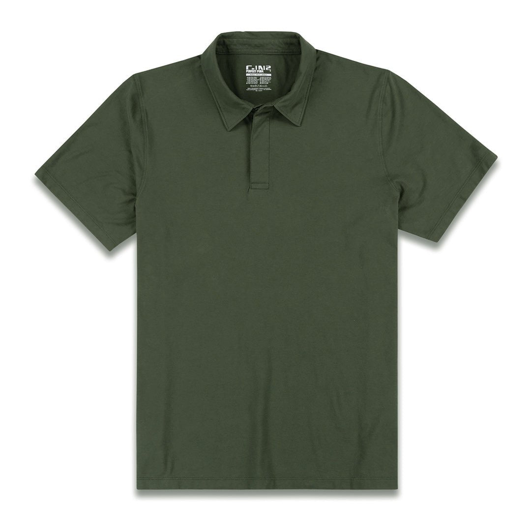 Perfect Pima Relaxed Polo Gladwin Green - C - IN2 New York