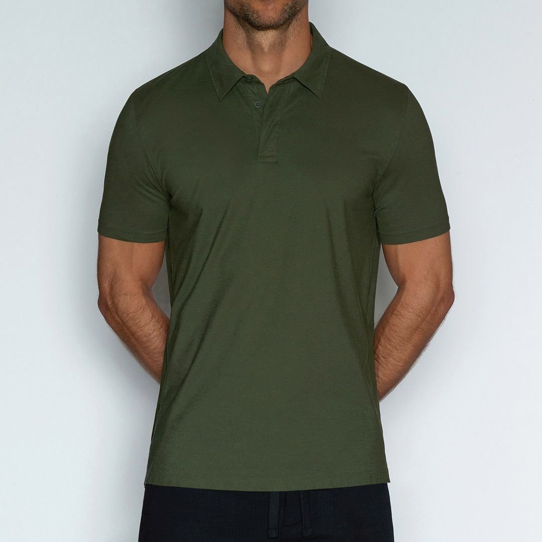 Perfect Pima Relaxed Polo Gladwin Green - C - IN2 New York