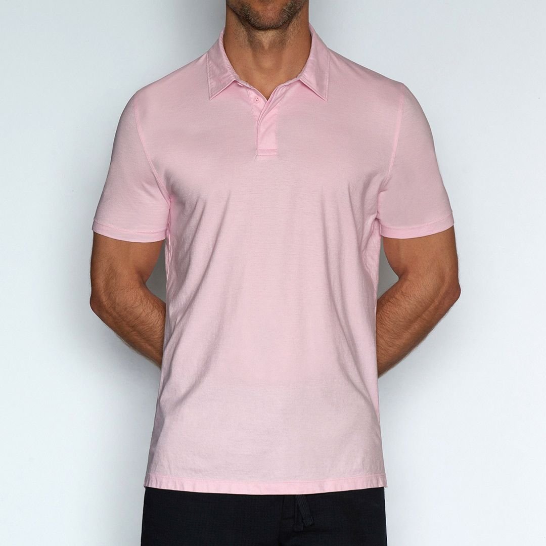 Perfect Pima Relaxed Polo Pino Pink - C - IN2 New York