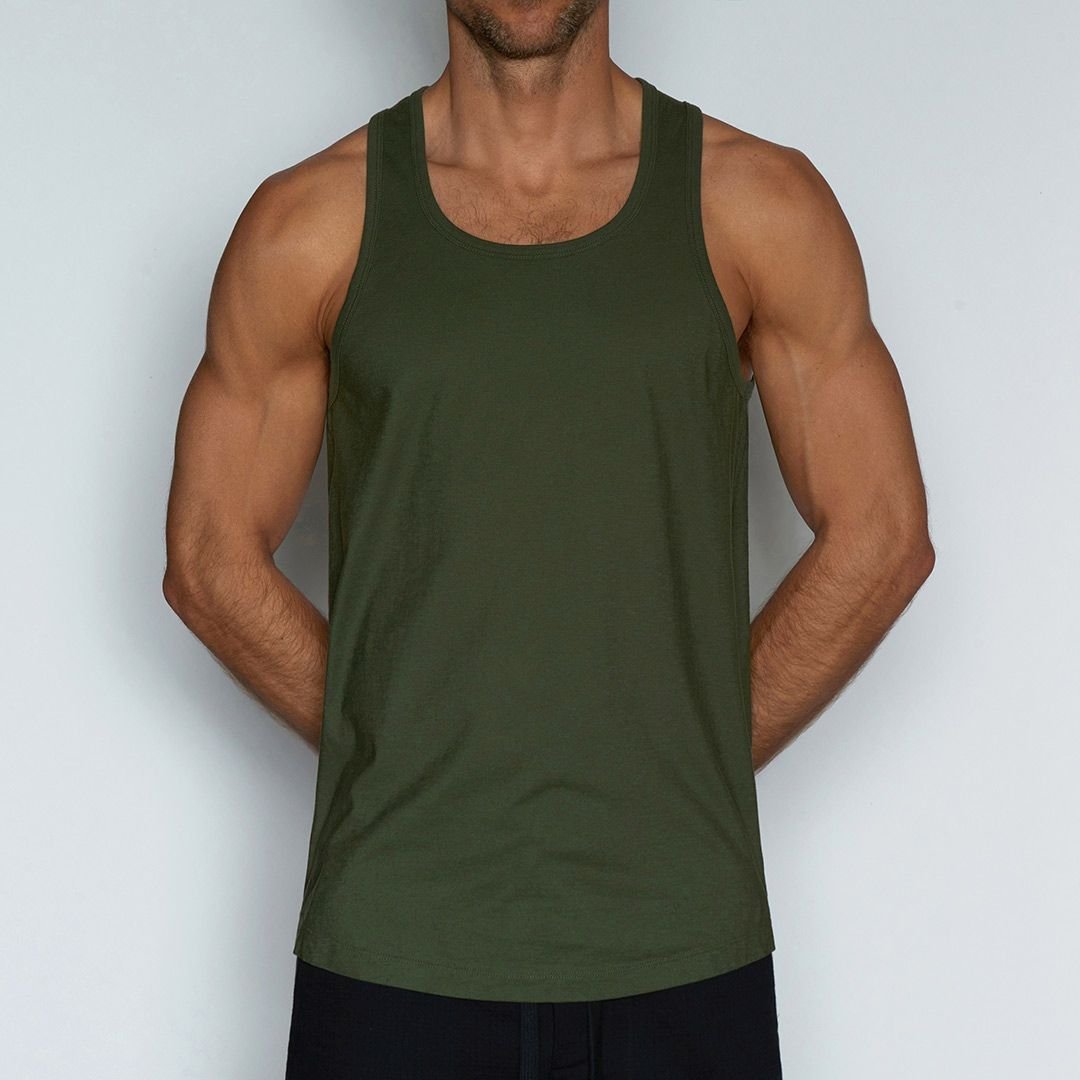 Perfect Pima Relaxed Tank Gladwin Green - C - IN2 New York