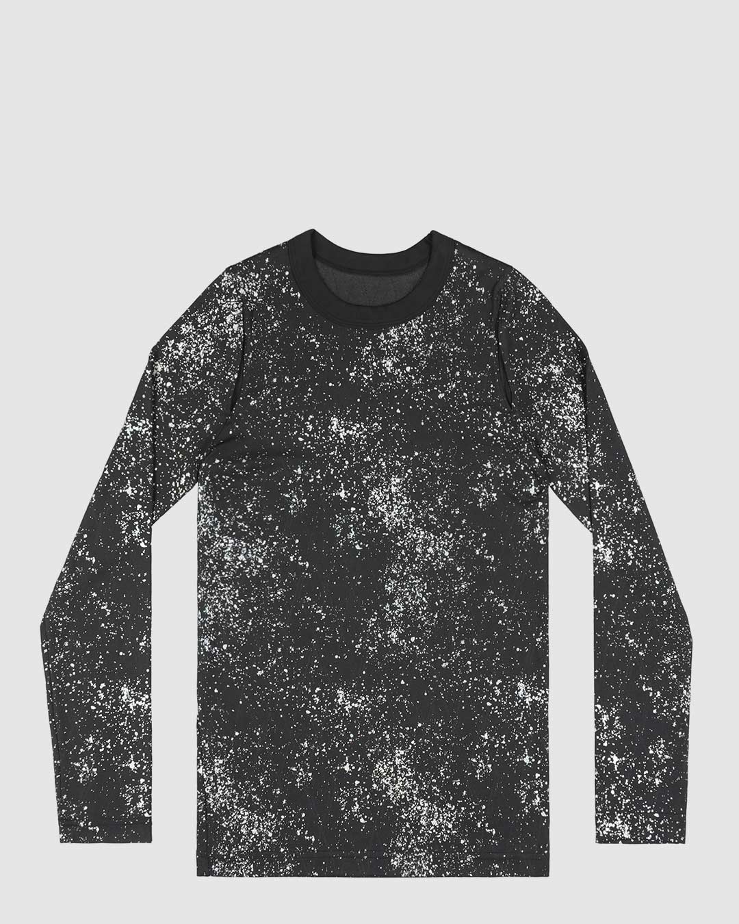 Pulse Long Sleeve Mesh Foil Top Onyx Black