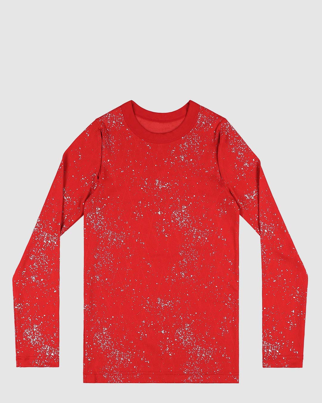 Pulse Long Sleeve Mesh Foil Top Garnet Red