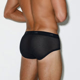 Rough Knit Mid Rise Brief Black