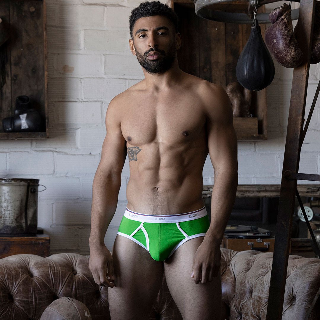 Throwback Fly Front Brief Gus Green - C - IN2 New York