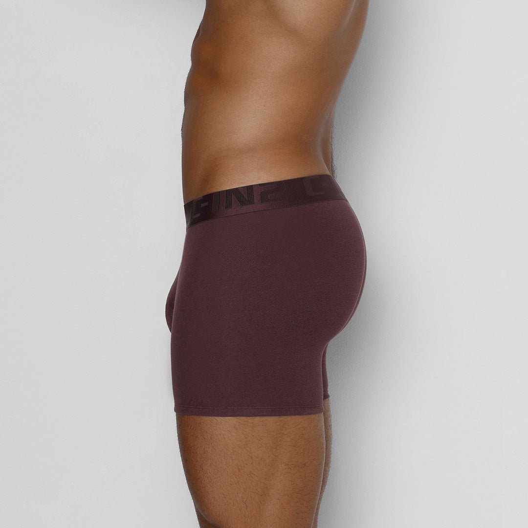 TransDRY® Boxer Brief with Guard Rail Burgundy Red - C - IN2 New York