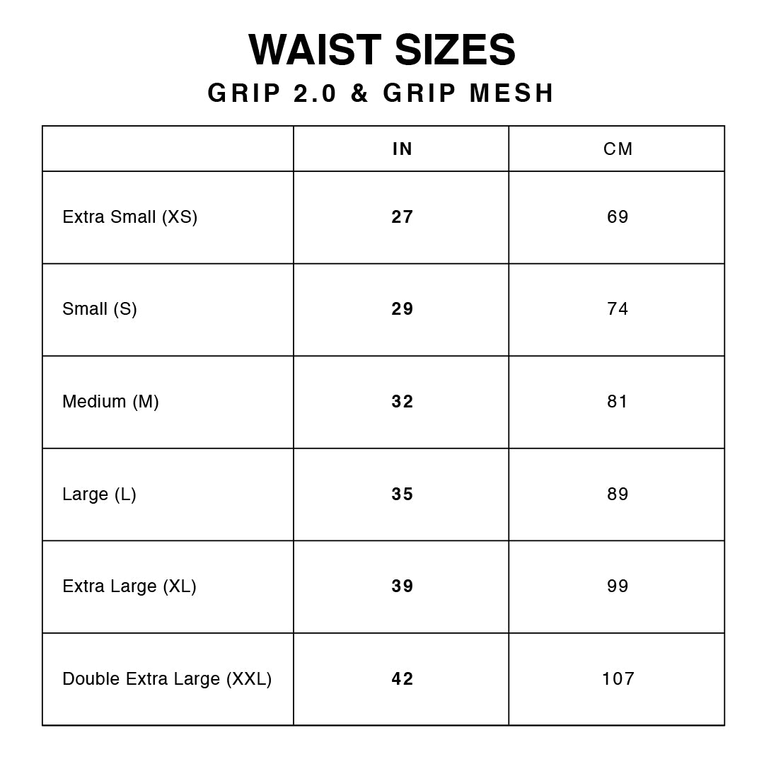 size chart for