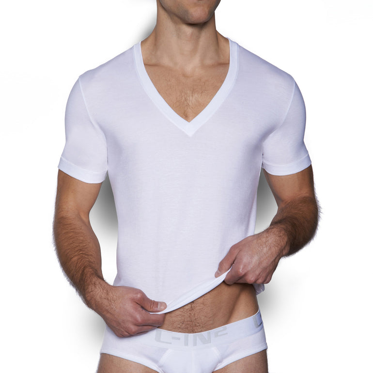 Core Deep V-Neck T-Shirt White – C-IN2 New York