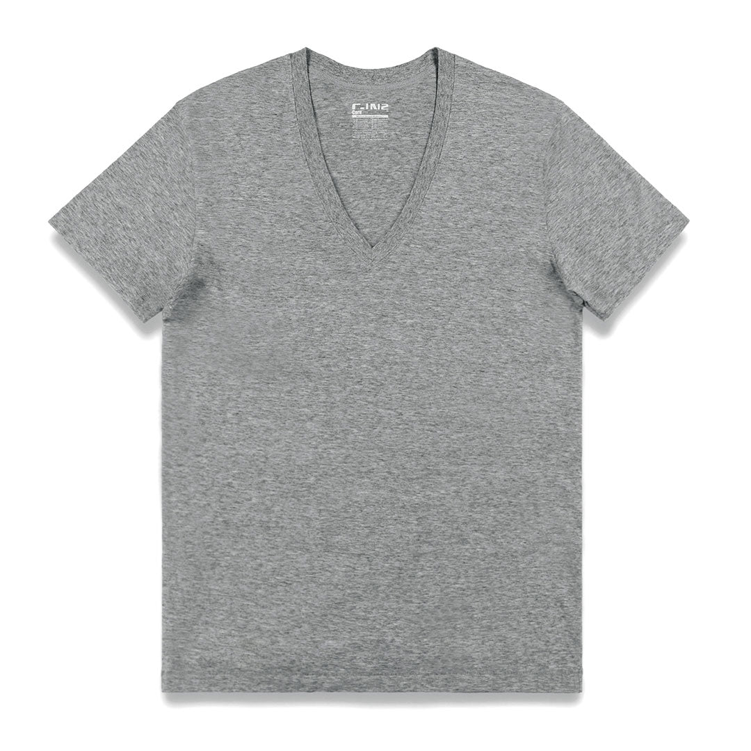 Core Deep V-Neck T-Shirt Grey Heather