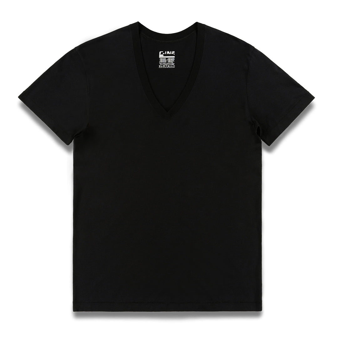 Core Deep V-Neck T-Shirt Black