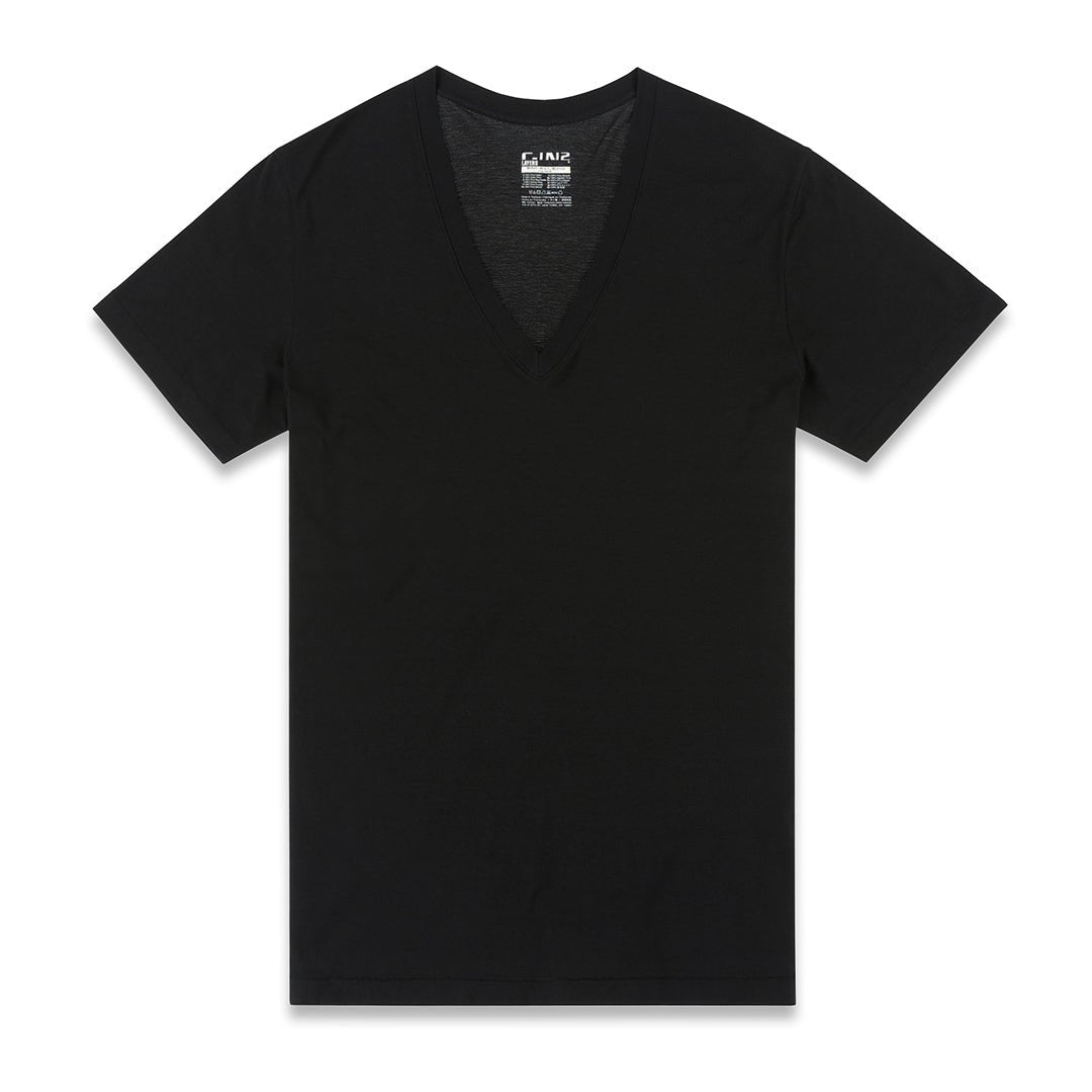 Layers Slim Deep V - Neck T-Shirt Black - C - IN2 New York