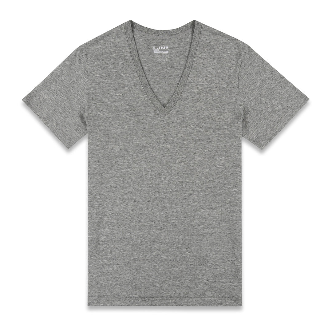 Layers Slim Deep V - Neck T-Shirt Grey Heather - C - IN2 New York