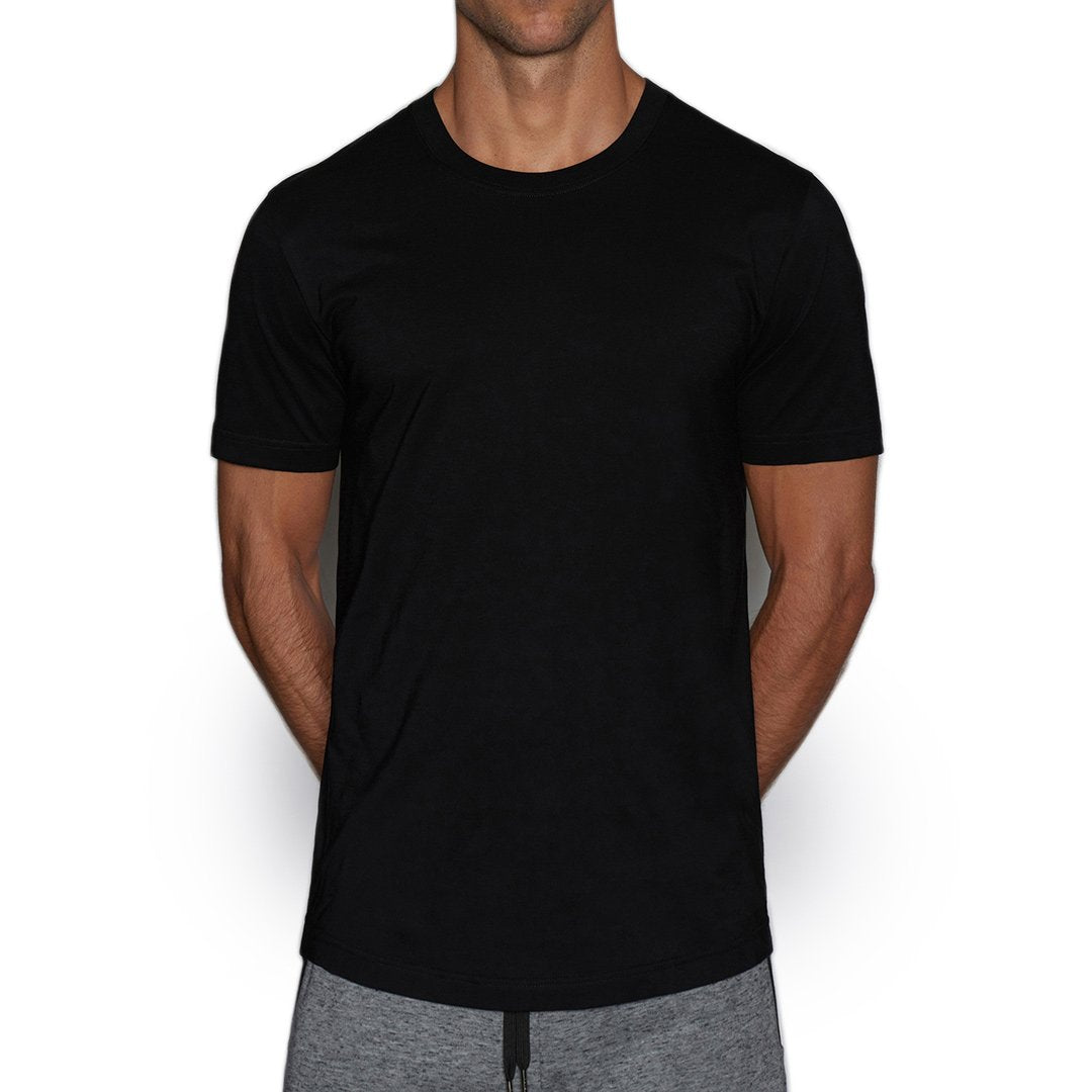Perfect Pima Relaxed Crew Neck T-Shirt Black - C - IN2 New York