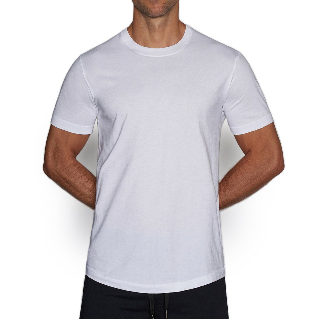 Perfect Pima Relaxed Crew Neck T-Shirt White - C - IN2 New York