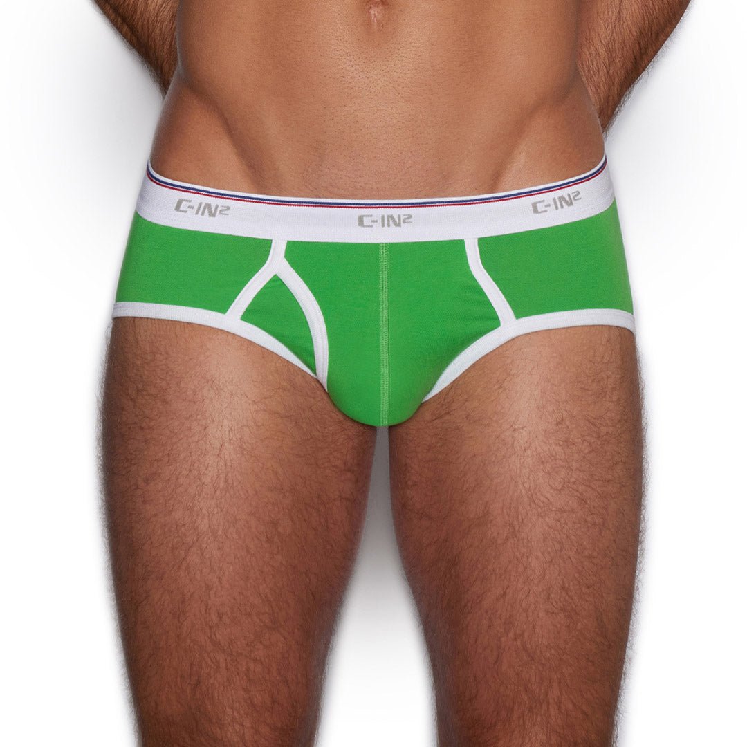 Throwback Fly Front Brief Gus Green - C - IN2 New York